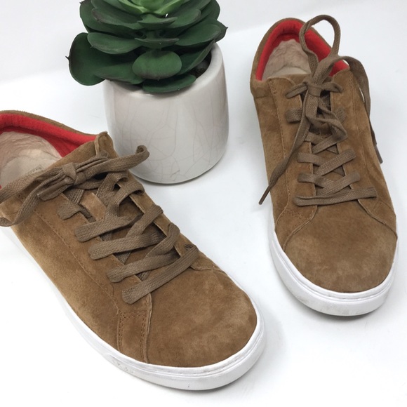 Ugg Karine suede tan leather lace up sneakers - Picture 3 of 8